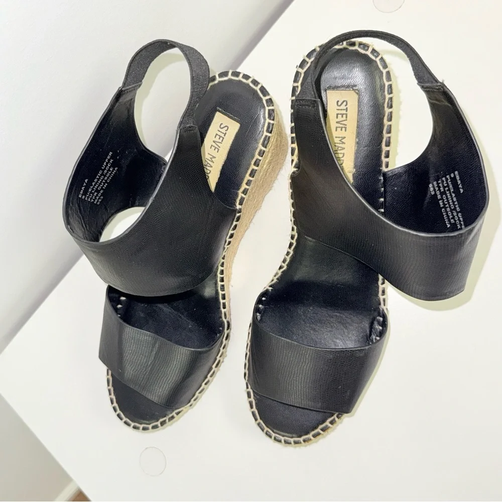 Steve Madden Black Espadrille Sandals